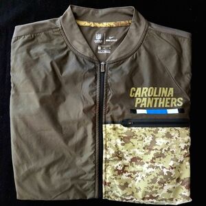 Carolina Panthers Nike Shield On Field Slaute to Service 1/2 Zip Pullover Mens M